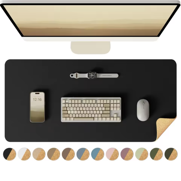 Eco-Friendly Cork Desk Mat – Dual-Sided Leather & Cork Desk Protector - Image 7