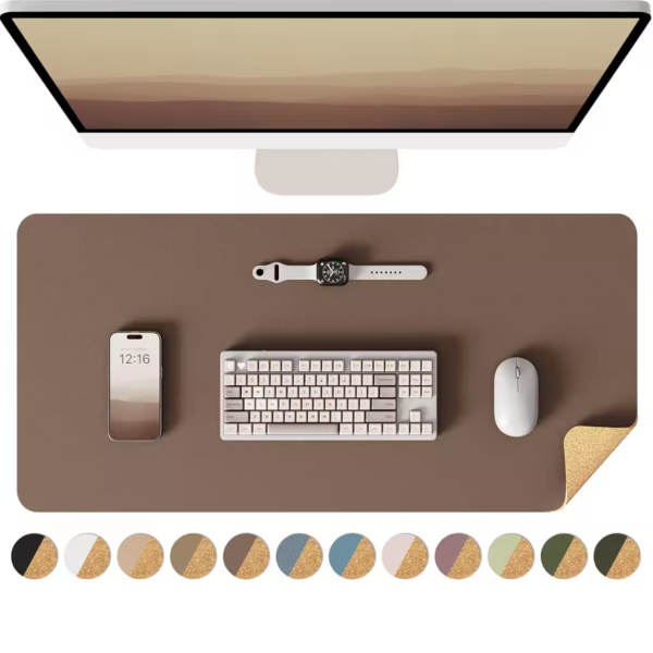 Eco-Friendly Cork Desk Mat – Dual-Sided Leather & Cork Desk Protector - Image 8