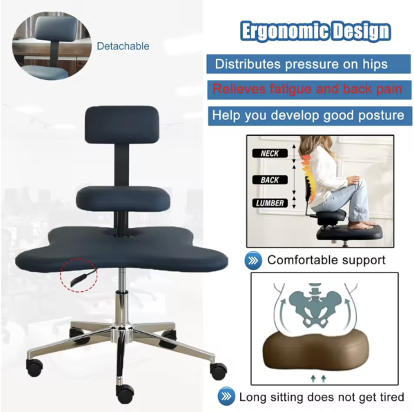 Cross Legged Office Armless Kneeling Chair - Image 5