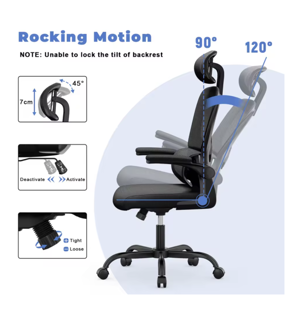 Ergonomic Office Chair with Lumbar Support – High-Back Executive Chair - Image 4