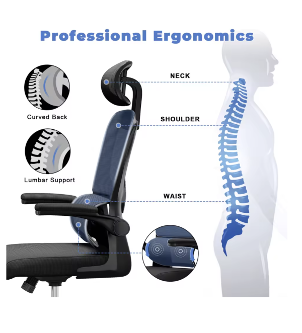 Ergonomic Office Chair with Lumbar Support – High-Back Executive Chair - Image 6