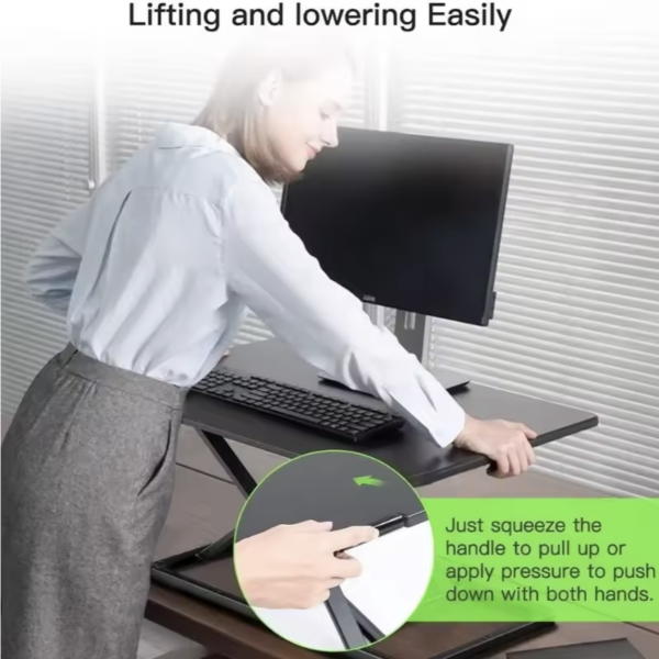 Adjustable Sit-Stand Desk Converter – Height Adjustable Computer & Laptop Riser - Image 3