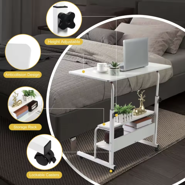 Compact Computer Desk for Small Spaces – Adjustable & Portable Home Office Table - Image 5