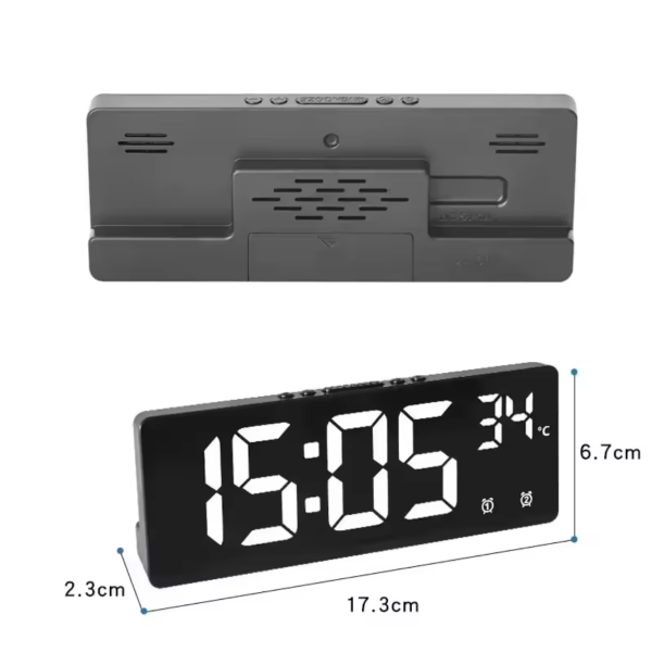 Digital Clock with Temperature Display – Voice Control LED Alarm Clock - Image 6