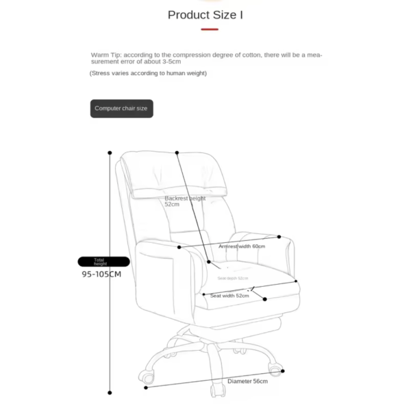 Comfortable Lumbar Support Heavy-Duty Gaming Chair (Extra Wide) - Image 4