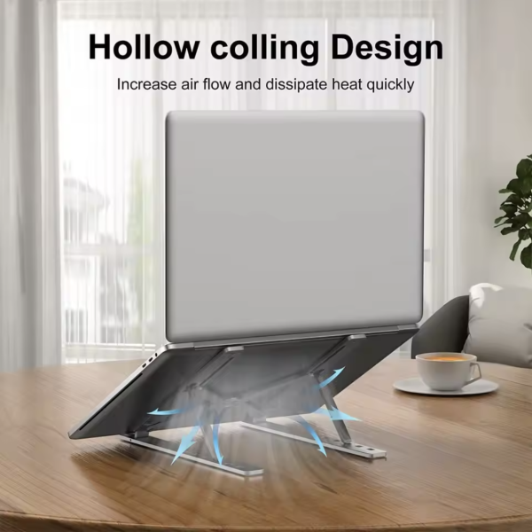 Foldable Laptop Stand for Desk – Portable Aluminium Notebook Holder - Image 6