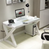 Luxury Tempered Glass Computer Desk – Integrated Bookshelf & Study Workstation - Image 6