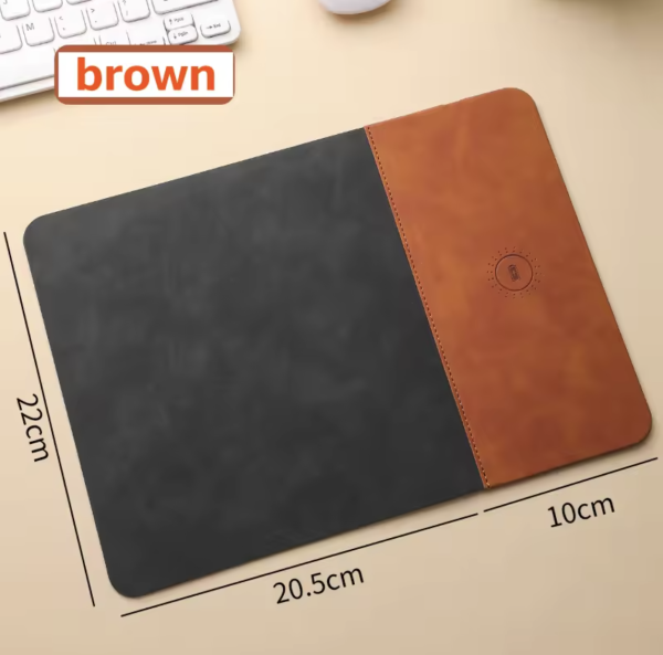 Leather Desk Mat with Phone Holder – 2-in-1 Wireless Charging Mouse Pad (15W Fast Charging) - Image 9