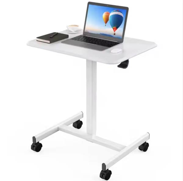 Mobile Computer Cart with Wheels – Adjustable Sit-Stand Laptop Desk - Image 2