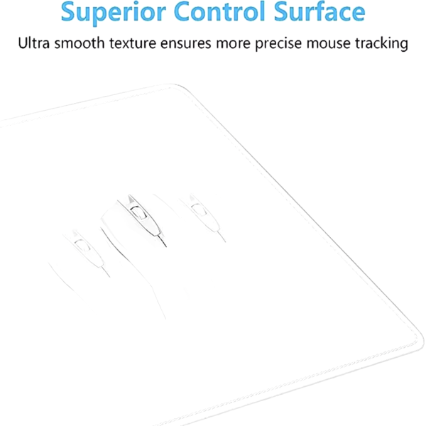 Ivory White XL Extended Gaming Mouse Pad – Non-Slip & Stitched Edges - Image 4