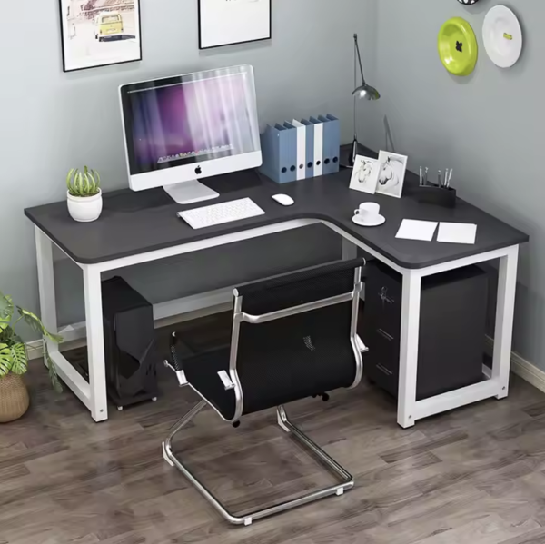 Modern Wooden L-Shaped Office Desk – Executive Corner Workstation for Professionals - Image 2