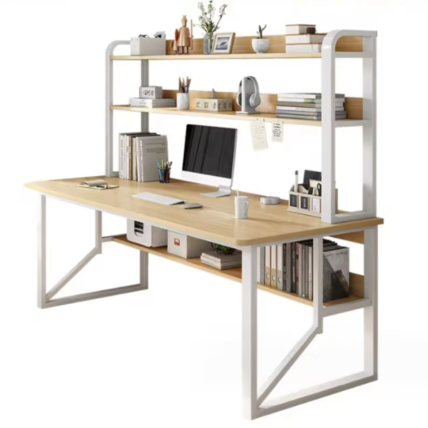 Workstation Desk with Bookshelf Storage – Multi-Functional Office & Study Desk - Image 3